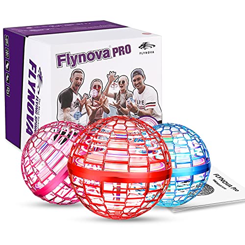 Flying Ball, Bola Voladora Mini Drone Incorporado RGB LED Spinner 360 ° UFO Giratorio, Fly Orb Mágico Magic Volar Juguetes para Niños Adultos al Aire Libre Interior(Rojo)