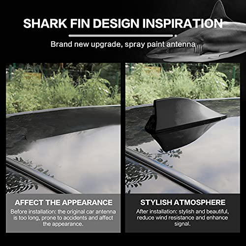 Folconroad Señal de radio universal para coche diseño de aleta de tiburón Coche techo superior AM/FM Radio tiburón antena（Negro）