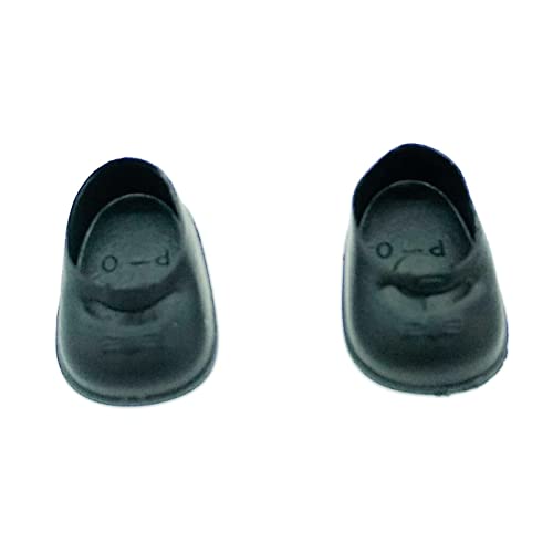 Folk Artesanía Par Zapatos Lazo Goma muñecas Tipo Barriguitas. Ideales para Barriguitas clásica de Pierna Recta, Medidas 3 x 1.8 cm. En Colores a Elegir. Fabricado en España (Negro)