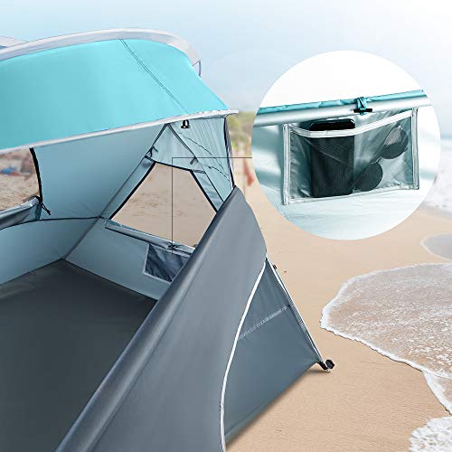 Forceatt 2-3 Personas Tienda de Sombra para Acampar en la Playa, Protector Solar UPF50 +, instalación Simple Ligera y fácil de Transportar, se prefiere Acampar en la Playa para Vacaciones en la Playa