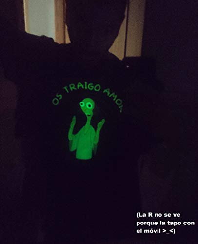 Foreverdai Camiseta Fan Art Os traigo Amor- Brilla en la Oscuridad - Inspirada Sr. Burns de Los Simpson (L, Hombre)