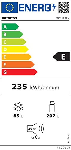 Frigorífico Combi INFINITON FGC-182EN - Blanco, No Frost, 180cm de altura, 287 litros, Luz LED, instalación independiente, Clase energética A++/E.