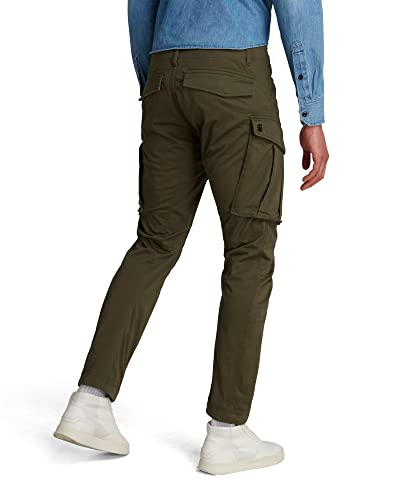 G-STAR RAW, hombres Pantalones Rovic Zip 3D Straight Tapered Pant, Verde (dk bronze green 5126-6059), 31W / 32L