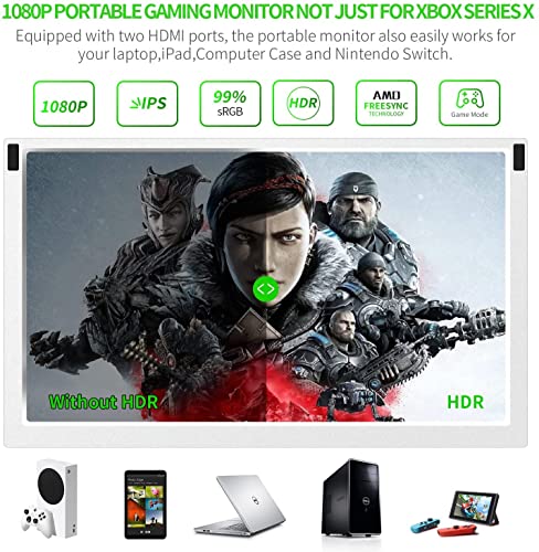 G-STORY 12,5” Xbox Series S Monitor, 1080P Portable Monitor Xbox Series S, IPS Gaming Monitor for Xbox Series S Dual Speakers, HDMI, HDR, FreeSync, Game Mode, Xbox Monitor