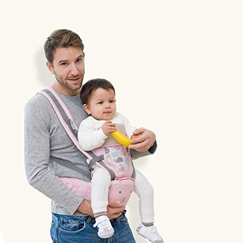 G-Tree portador de bebé con el asiento de la cadera ajustable, bebé del portador del abrigo, suave y transpirable Mochila Porta Bebé delantera y trasera para niños a los niños - Rojo