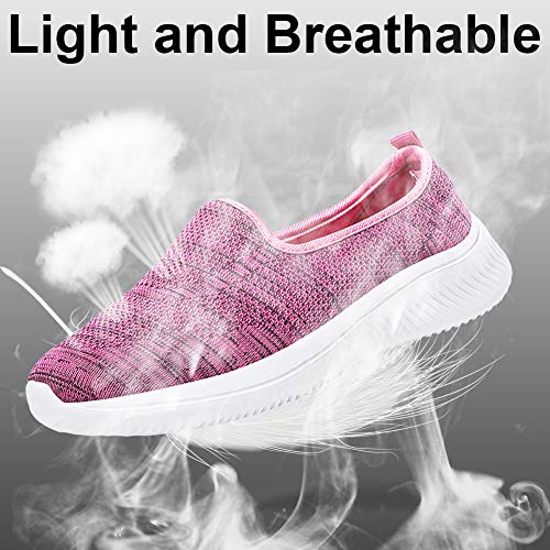 Gaatpot Mujer Zapatillas Casual Mocasines Mesh Calzados para Correr en Asfalto Zapatillas de Estar por Casa Deportivo de Exterior Zapatos Pink 37.5/38EU=38CN