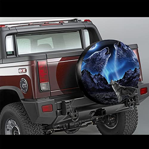 Galaxy Blue Wolf - Fundas para ruedas de repuesto universales para remolques y vehículos de 16 pulgadas