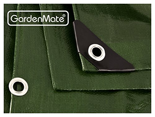 GardenMate 3 m x 4 m 200 g/m2 Lona de protección Premium verde | Funda protectora | Lona impermeable
