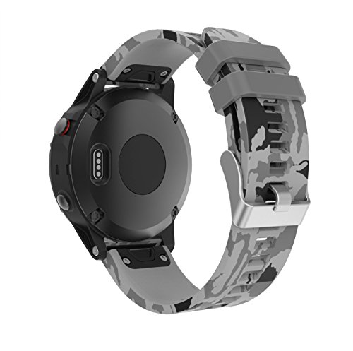 Garmin Fenix 5 Banda, TOPsic Silicona Reemplazo Correa con 2pzs Destornilladores para Garmin Fenix 5 / Forunner 935 Smart Watch, 13.5cm-22.5cm, no Adapta a Fenix 5x, 5s (Pattern-d)