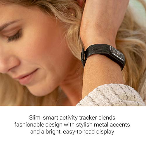 Garmin Vivosmart 4, rastreador de actividad y actividad física con monitor de pulso y frecuencia cardíaca, negro, banda grande