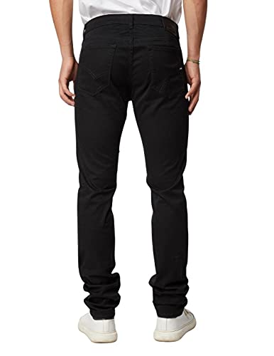 Gas Albert Simple Jeans, Super Black STR 9 1/2, 32 Hombres