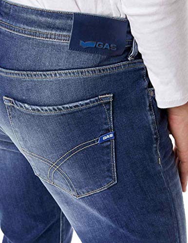 GAS Morris Jeans, Blue Denim Comfort 12 OZ, 34 Hombres