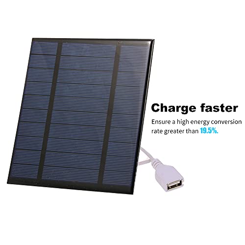 Gecheer Cargador Solar Portátil con Puerto USB Compacto Panel Solar Portátil Cargador de Telé con Pane Solar para Acampar Senderismo Viajes 2.5W/5V
