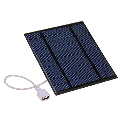 Gecheer Cargador Solar Portátil con Puerto USB Compacto Panel Solar Portátil Cargador de Telé con Pane Solar para Acampar Senderismo Viajes 2.5W/5V