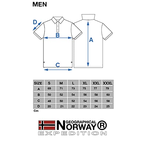 Geographical Norway Kidney - Polo Algodón con Logo para Hombre - Camisa Fit Comodidad - Camiseta Bordado Transpirable Manga Corta - Camisetas Cuello Clasico Casual (Negro, M)