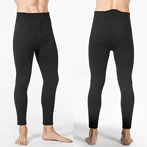 G&F Hombres Invierno Pantalones Térmicos Calzoncillos Largos Calentar Algodón Pantalones Interior Leggings Pantalones (Color : Black, Size : 3XL)