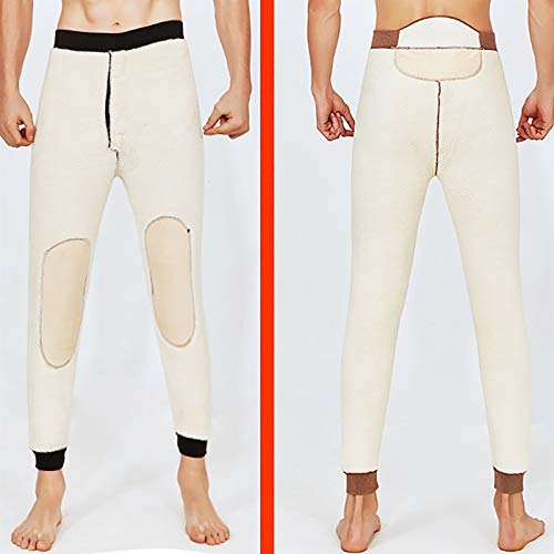 G&F Hombres Pantalones Térmicos Invierno Mantener Caliente Long John Capa Base Pantalones Interior (Color : Black, Size : L)