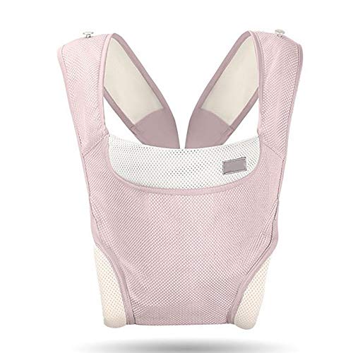 G&F Mochilas Portabebé Frente Y Detrás Ajustable Ergonómico para Recién Nacidos Y Bebés hasta 44 Lbs / 20 Kg Manos Libres Respirable (Color : Pink)