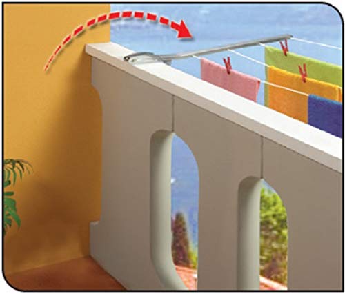 Gimi Ring Tendedero de balcón de Acero galvanizado, 20 m de Longitud de tendido