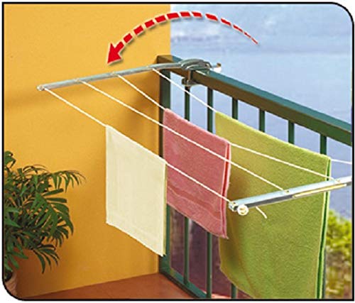 Gimi Ring Tendedero de balcón de Acero galvanizado, 20 m de Longitud de tendido
