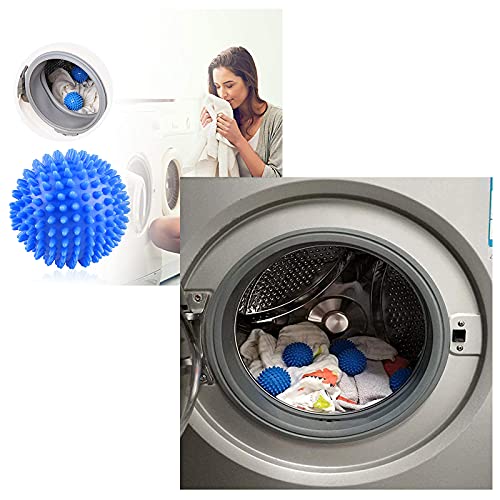 Gloryit 6 Piezas Bolas Secadora Ropa Bolas para Lavadora Bolas de Secadora de Lavadora Bolas de Secado Pelota Lavadora Lavado Reutilizables,Para lavar y secar ropa en lavadoras,Ahorra Energía(Azul)