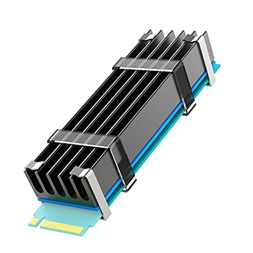 GLOTRENDS M.2 Disipador de calor de 0,4 pulgadas / 10 mm de grosor para SSD 2280 M.2 PCIe 4.0/3.0 NVMe