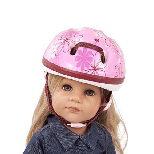 Götz 3401777 Bike / Climbing Helmet Flowers Doll Accessorie - Suitable For 45-50 cm Standing Dolls and 42-46 cm Baby Dolls - Suitable Agegroup 3+