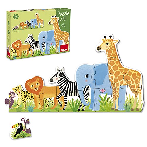 Goula - Puzle XXL decreciente Selva, Puzle de carton de piezas grandes para niños a partir de 2 años