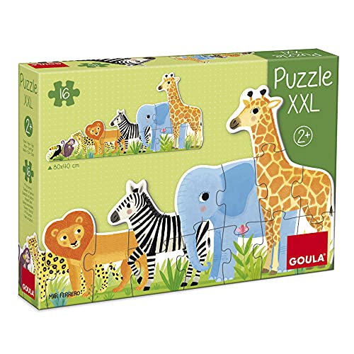 Goula - Puzle XXL decreciente Selva, Puzle de carton de piezas grandes para niños a partir de 2 años