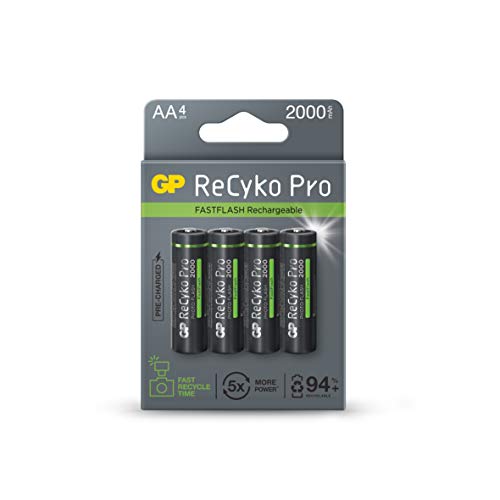 GP Batteries 1x4 GP ReCyko Pro NiMH Foto Bat. AA/Mignon 2000mAh Pro, New Marca GP BATTERIES, Negro