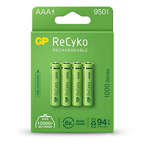 GP Batteries - AAA 950mAh (Micro, HR 03, NiMH, 1,2V, Pack de 4)