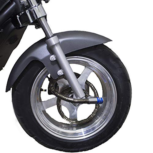 Gran Scooter Accesories Candado Antirobo Moto (Piton blindado flexible 18 * 1000mm, 2 llaves con luz) - Negro
