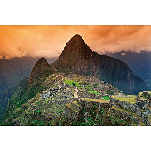 GREAT ART® Póster – Machu Picchu - Restos ciudad Inca Perú América del Sur Sitios turísticos Patrimonio de la humanidad UNESCO Paisaje cultural Din A2 (42 x 59,4 cm