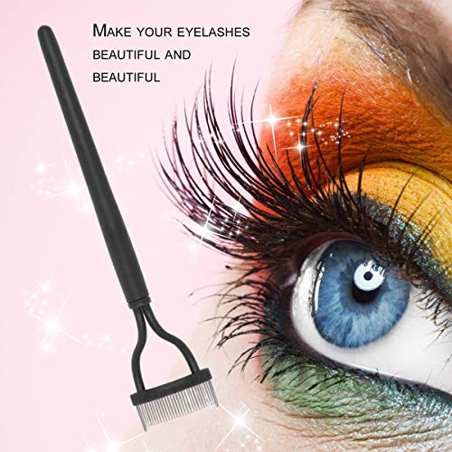 Greatangle Professional Women Eyelash Makeup Comb Brush Brush Steel Needle Lady Eyelash Mascara Separator Guide Applicator Eye Makeup Tool negro