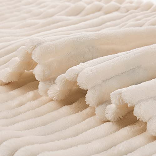 GREEN ORANGE Manta para sofá – 50 x 60, ligera, blanca lechosa, suave, esponjosa, cálida, acogedora – perfecta para cama, sofá