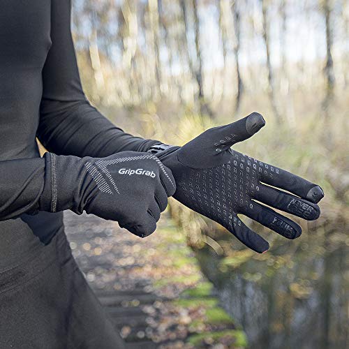 GripGrab Running Ultralight Thin Full-Finger Summer Touchscreen Gloves-Highly Breathable Lightweight Race Trail Marathon Jogging Guantes, Unisex-Adult, Negro, XS