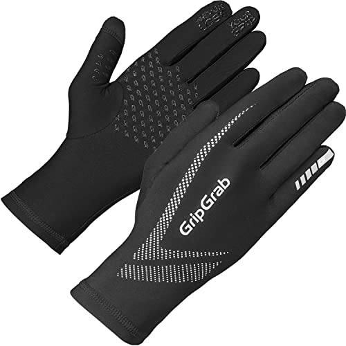 GripGrab Running Ultralight Thin Full-Finger Summer Touchscreen Gloves-Highly Breathable Lightweight Race Trail Marathon Jogging Guantes, Unisex-Adult, Negro, XS