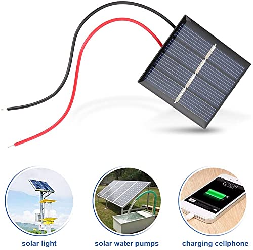 GTIWUNG 6 Piezas 3V 0.3W 65 X 48mm Micro Mini Células de Panel Solar, Mini Placas Solares para Energía de Energía Solar, Hogar DIY, Proyectos Científicos - Juguetes - Cargador de Batería