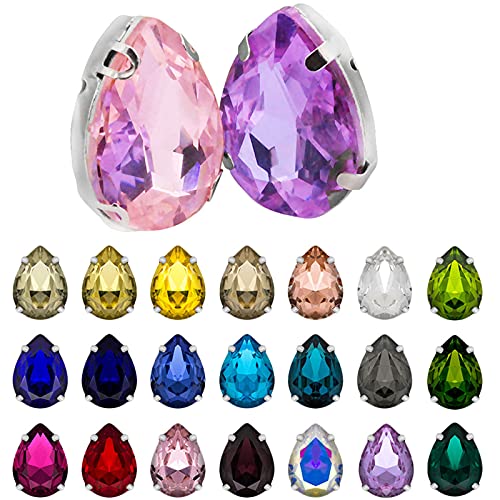 Gwotfy Artesanías de diamantes de imitación, 150 piezas de diamantes de imitación de vidrio Pedrería de colores Artesanías De Gemas De Cristal Piedras preciosas de vidrio para ropa de manualidades DIY