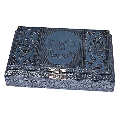 HAB & GUT -BOX0121- Caja joyero de Aluminio, Calavera Media Noche 20 x 12 x 6 cm