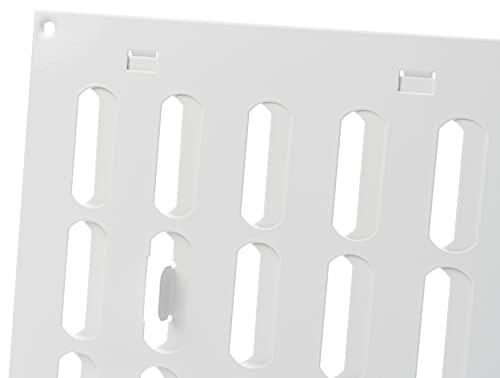 Haeusler-Shop - Rejilla de ventilación (400 x 200 mm, metal, con láminas con cierre, para ventilación), color blanco