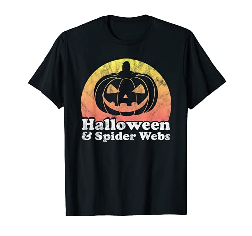 Halloween y araña Webs Spider Web Pumpkin Camiseta