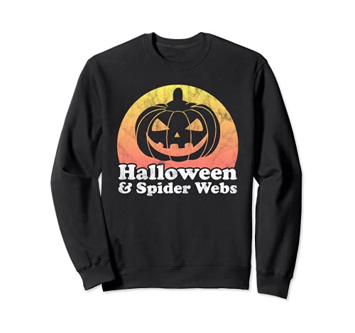 Halloween y araña Webs Spider Web Pumpkin Sudadera