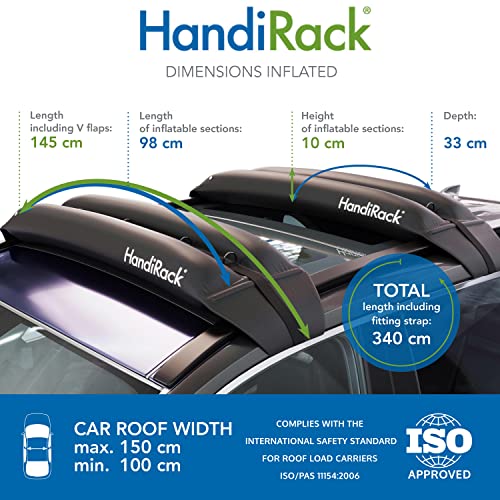 HandiWorld HRACK HandiRack Barras de Techo Universales - Barras de Techo de Alta Resistencia Quick Fit - Negro