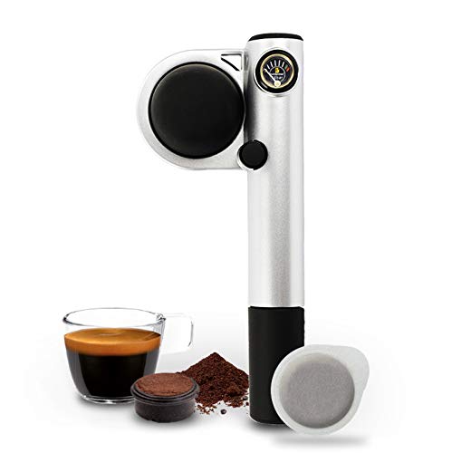 Handpresso Pump Plateada 48256 Cafetera espresso portátil e manual para monodosis ESE o café molido