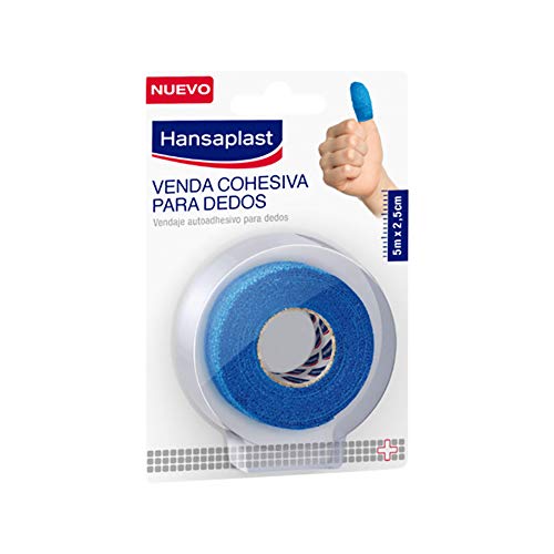 Hansaplast Venda cohesiva para dedos, vendas autoadhesivas, vendaje cohesivo respetuoso con la piel que se rasga con la mano, 5 m x 2,5 cm
