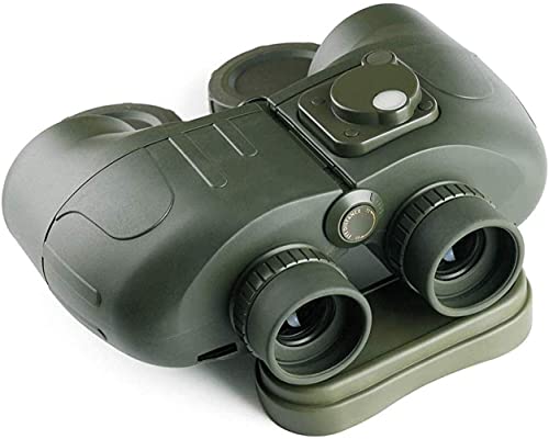HAODAXK-WYJ 10x50 Military HD Binoculares para Adultos observación de Aves, con brújula y Rango Lente de Objeto Grande Vista Grande BAK4 con Correa de arnés Binocular Impermeable