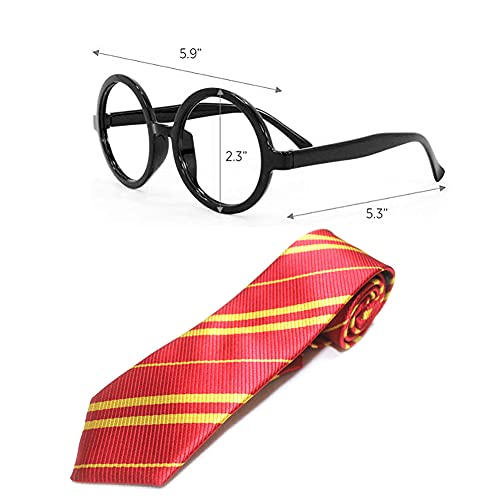 Hapyshop Disfraz de Harry Potter con gafas, corbata, disfraz para niños, cosplay, accesorios