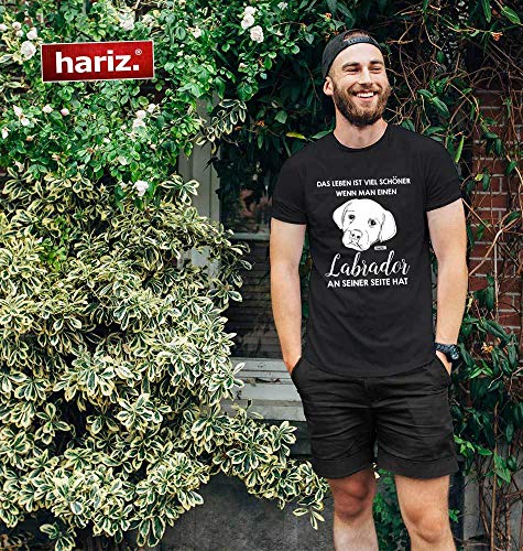 Hariz – Camiseta para hombre, diseño de labrador con texto en alemán "Das Leben ist Viel Schöner Labrador" gris claro XXXL