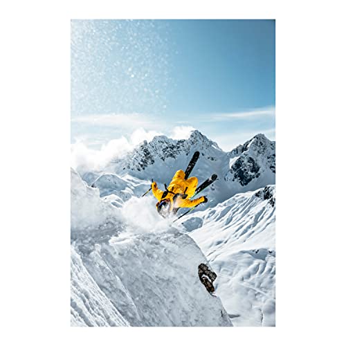 HEAD KORE - Bastón de esquí para Adultos, Unisex, Color Negro y Amarillo